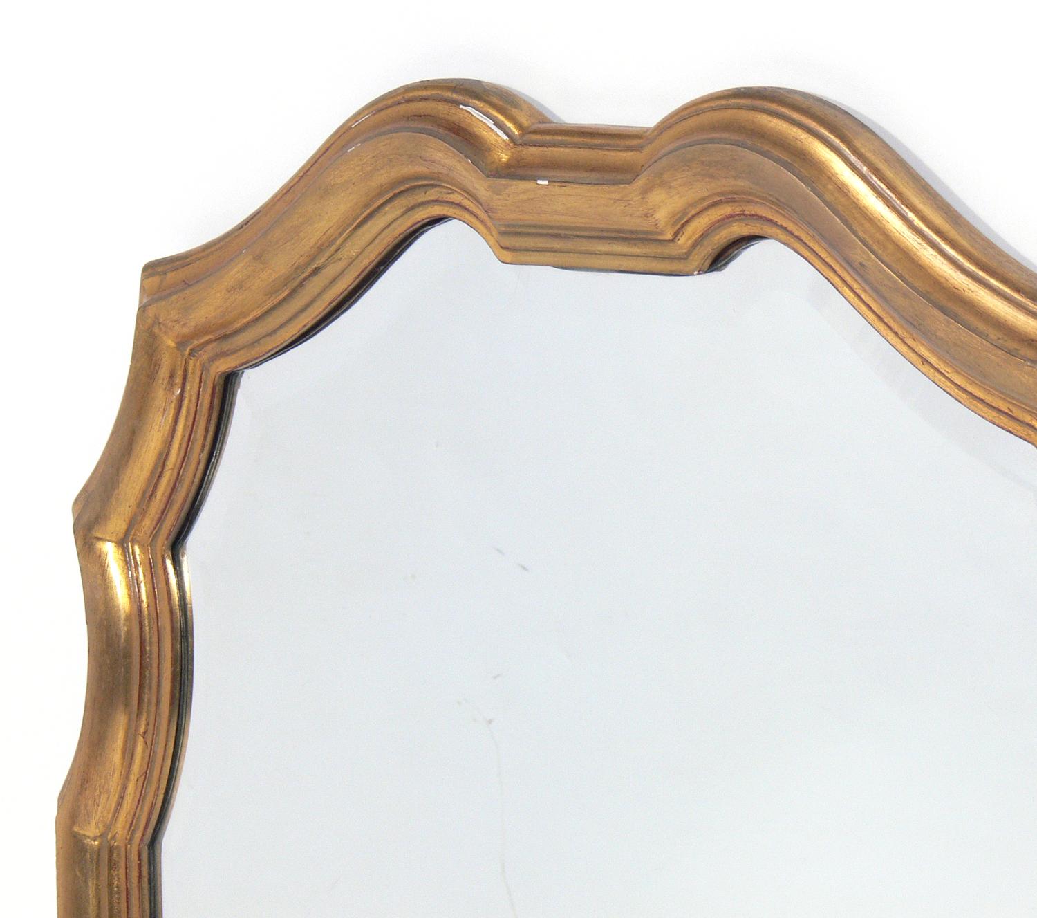 brass scalloped mirror