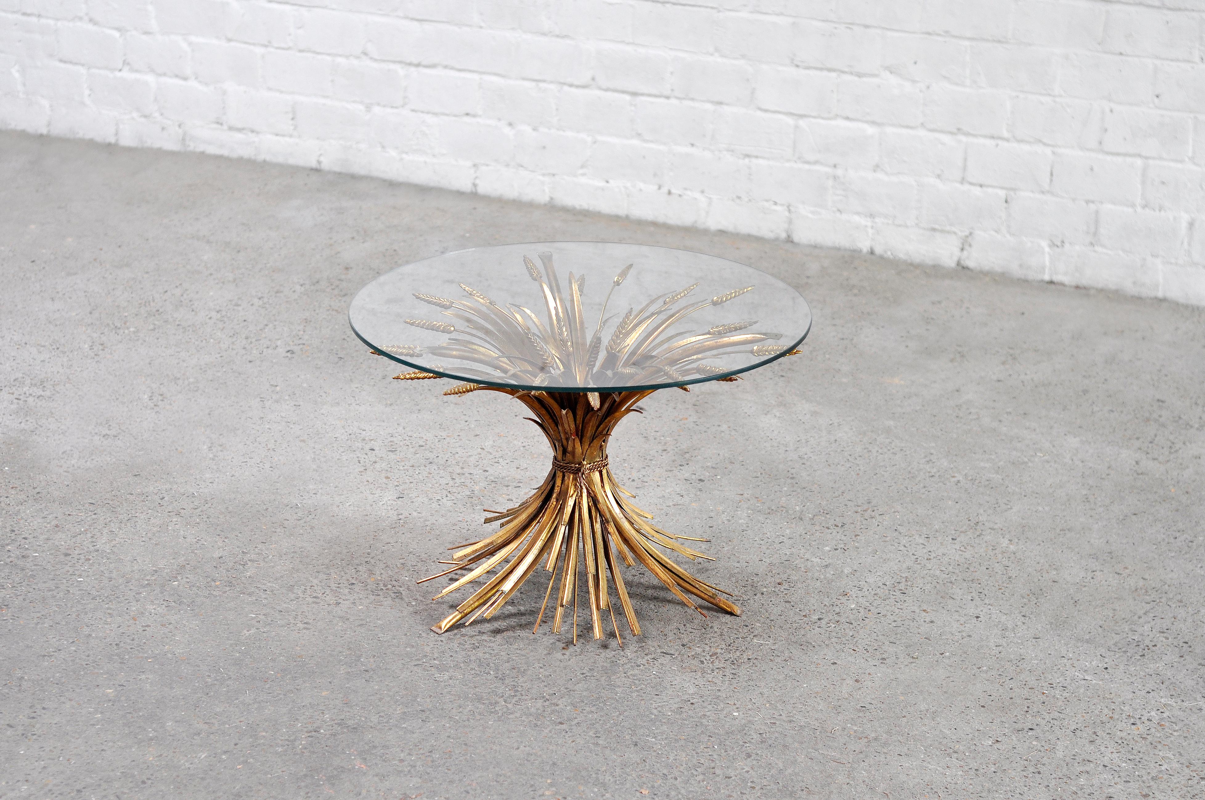 Hollywood Regency Gilt Sheaf of Wheat Coffee Table in the Style of Coco Chanel, 1960s For Sale