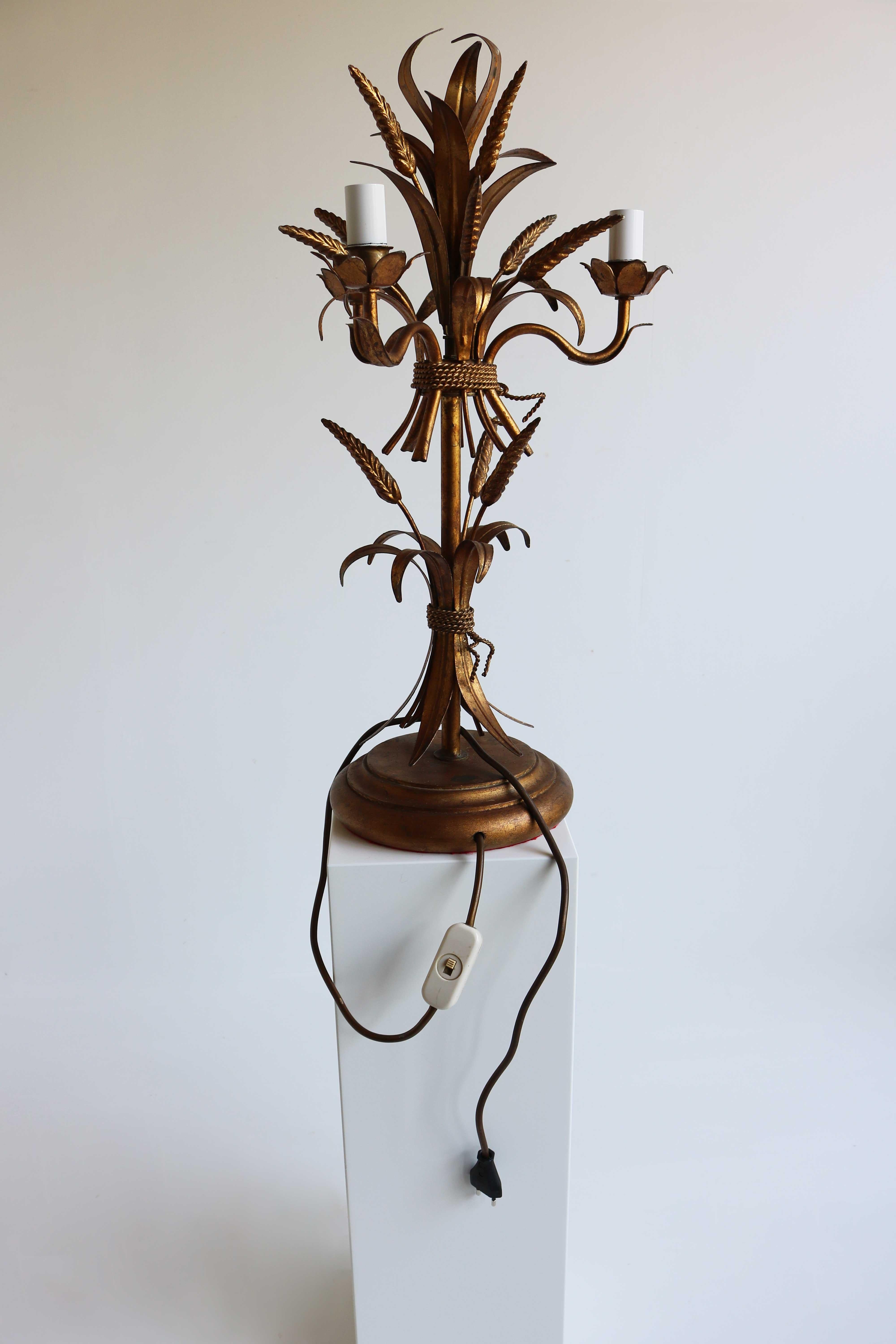 Gilt ‘Sheaf of Wheat’ Table Light, Florentine Table Lamp by Hans Kögl, 1960s For Sale 2