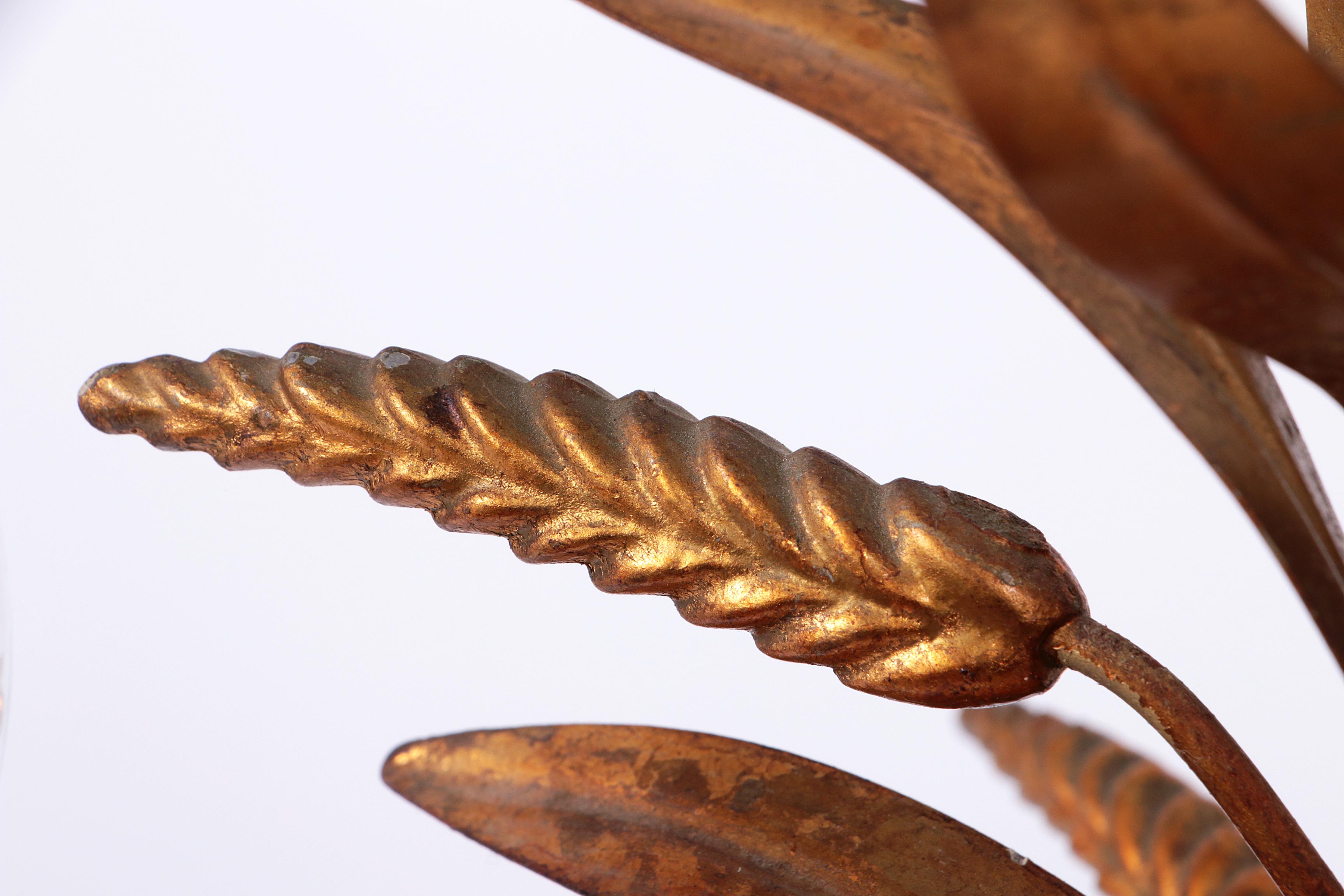 Gilt ‘Sheaf of Wheat’ Table Light, Florentine Table Lamp by Hans Kögl, 1960s For Sale 3