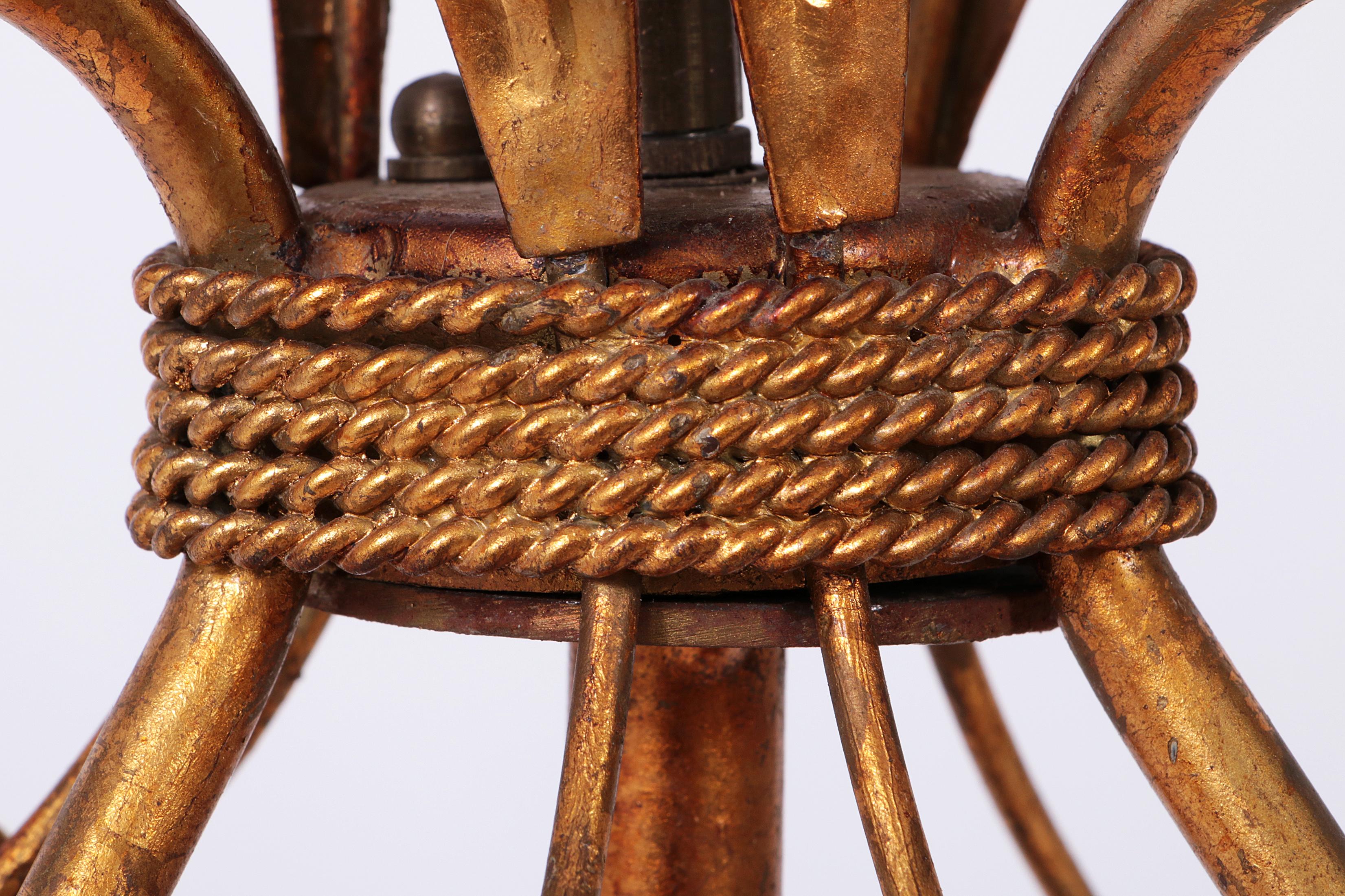 Gilt ‘Sheaf of Wheat’ Table Light, Florentine Table Lamp by Hans Kögl, 1960s For Sale 4