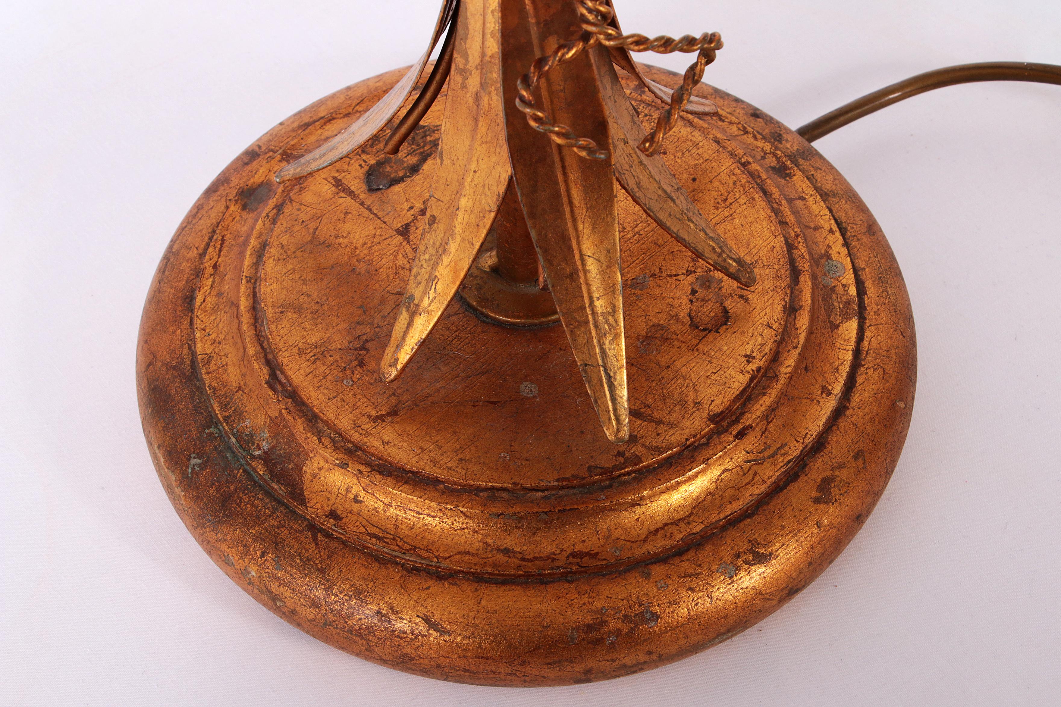 Gilt ‘Sheaf of Wheat’ Table Light, Florentine Table Lamp by Hans Kögl, 1960s For Sale 6