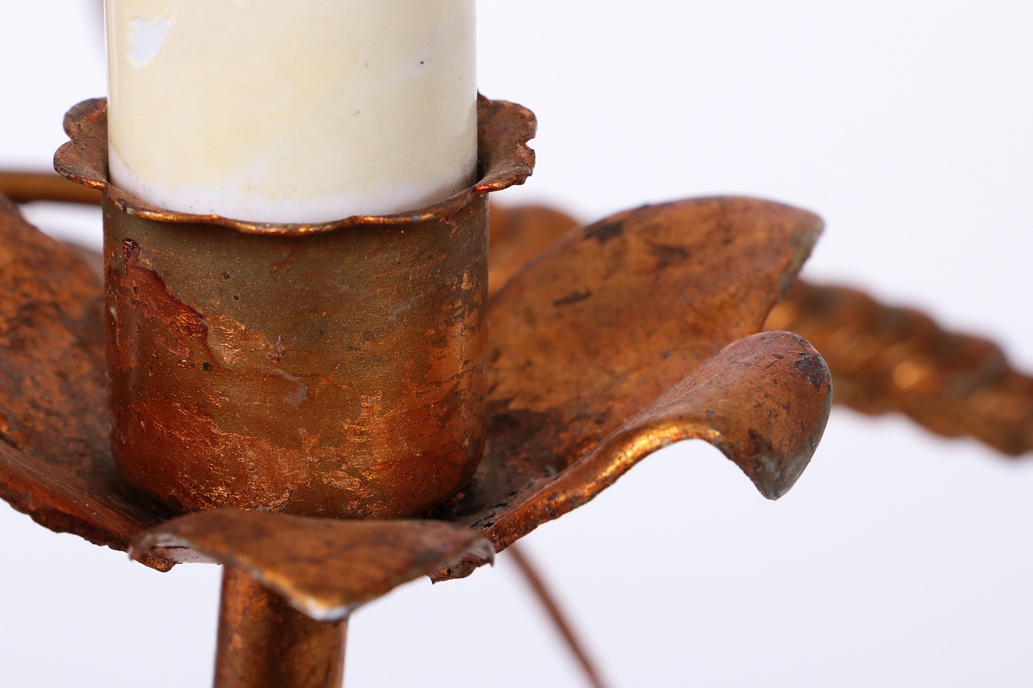 Gilt ‘Sheaf of Wheat’ Table Light, Florentine Table Lamp by Hans Kögl, 1960s For Sale 7