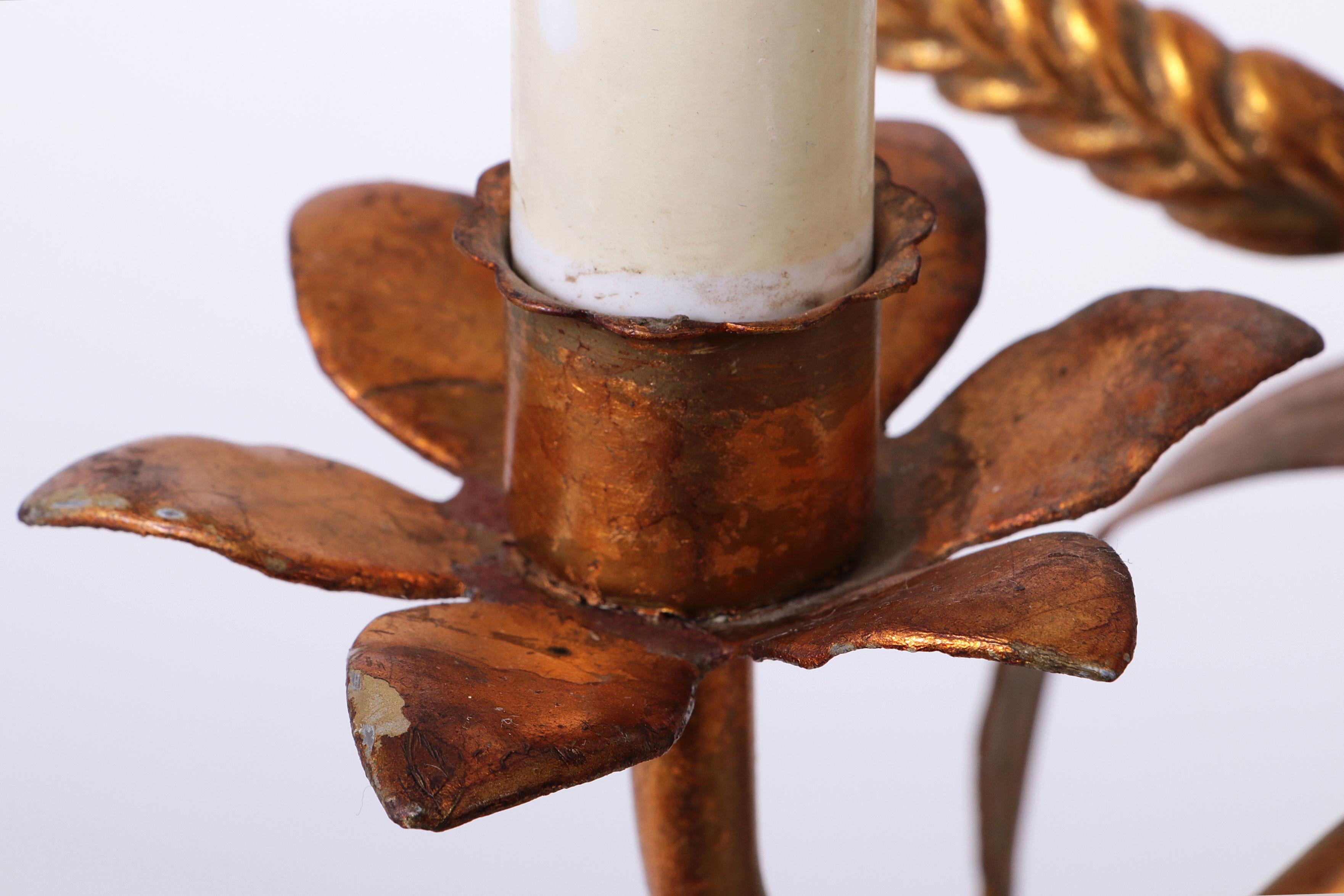 Gilt ‘Sheaf of Wheat’ Table Light, Florentine Table Lamp by Hans Kögl, 1960s For Sale 2