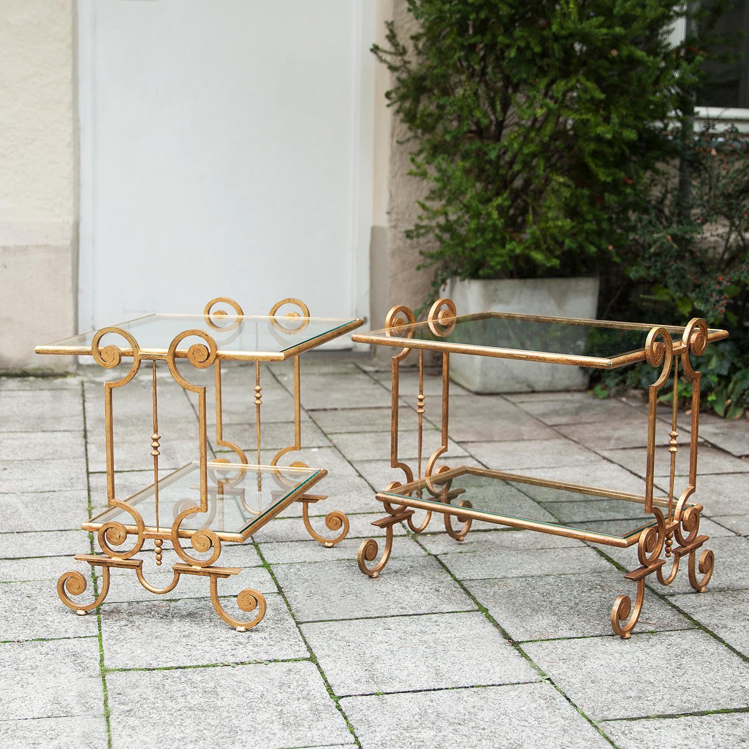 Gilt Side Tables France, 1960 In Good Condition For Sale In Munich, DE