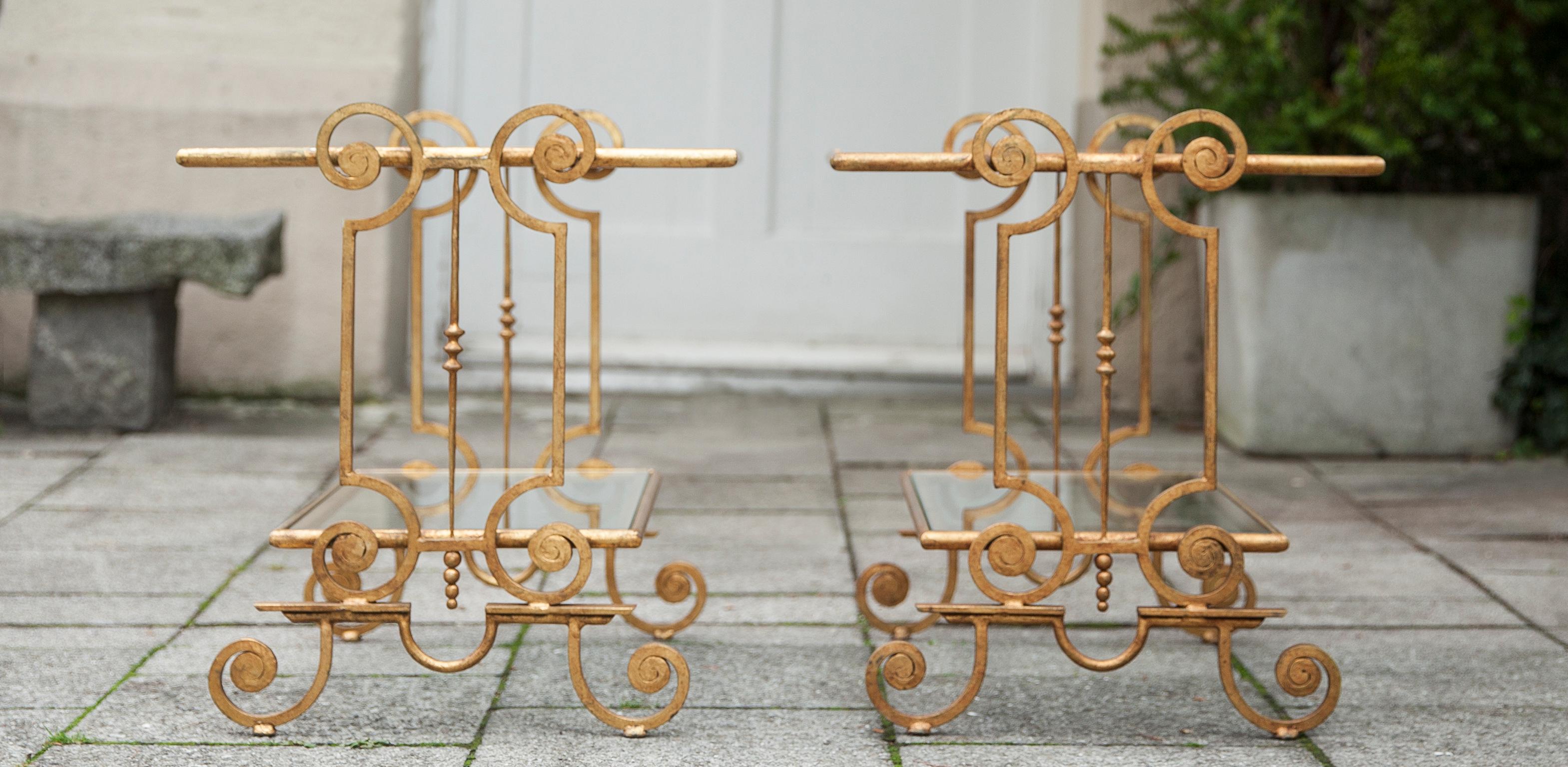 Iron Gilt Side Tables France, 1960 For Sale