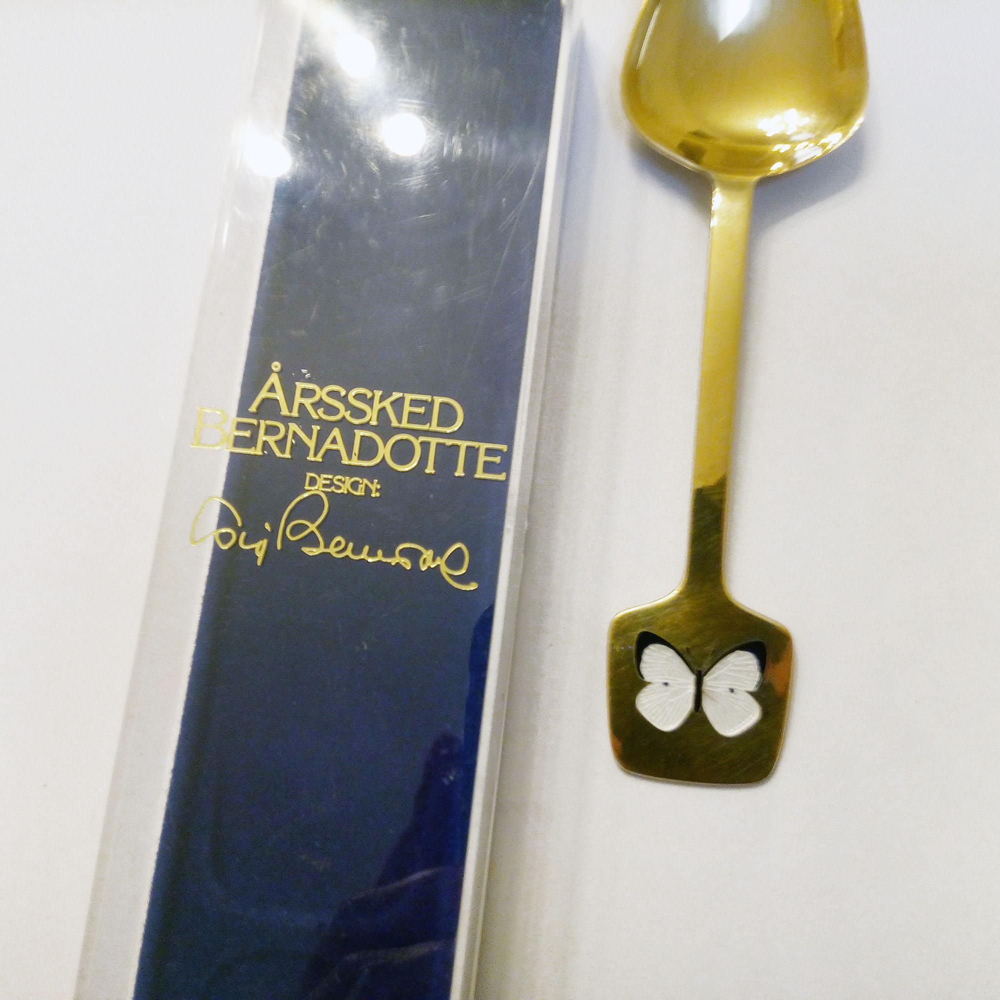 Swedish Gilt Silver Annual Spoon Design Bernadotte 1978 For Sale