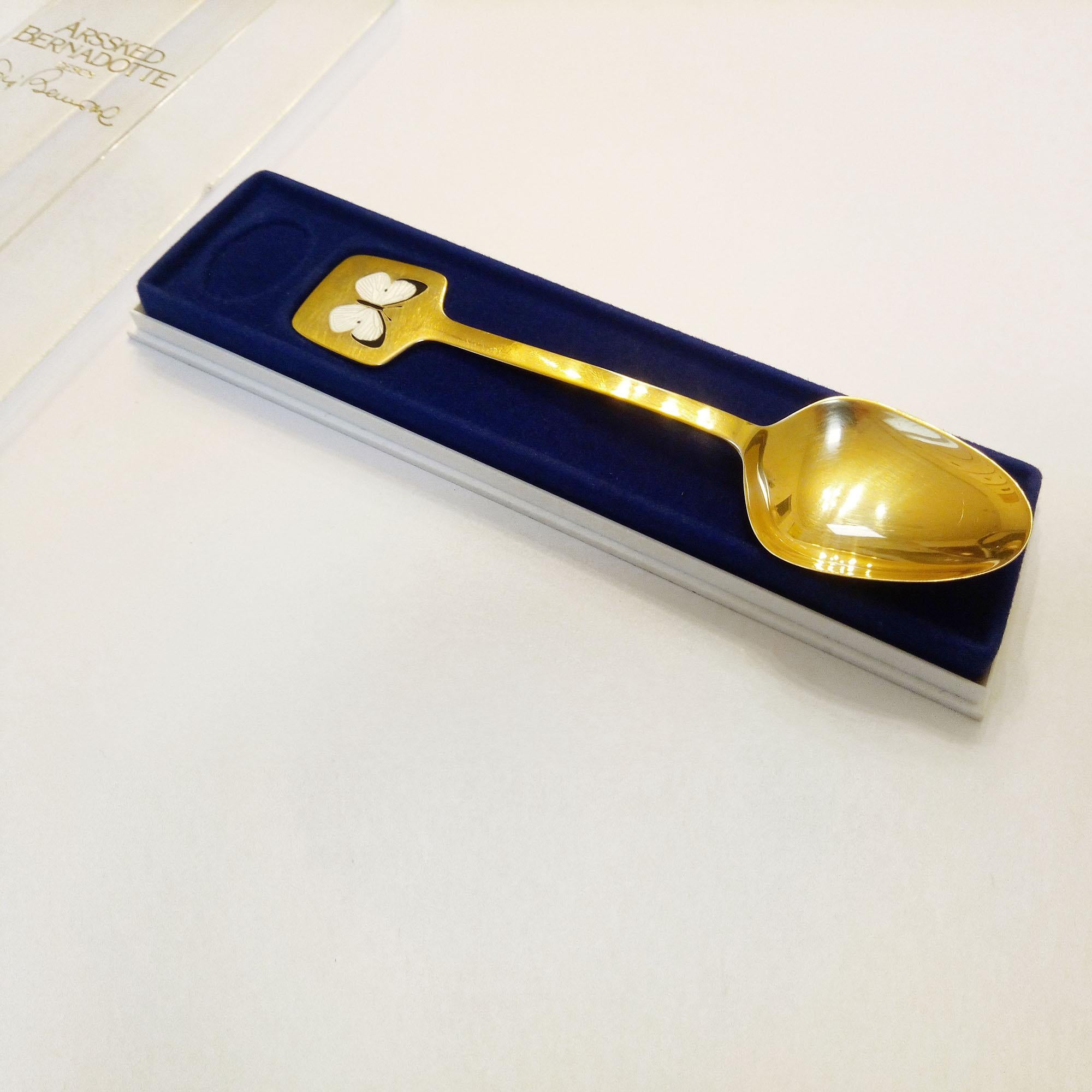 Gilt Silver Annual Spoon Design Bernadotte 1978 In Good Condition For Sale In Bochum, NRW