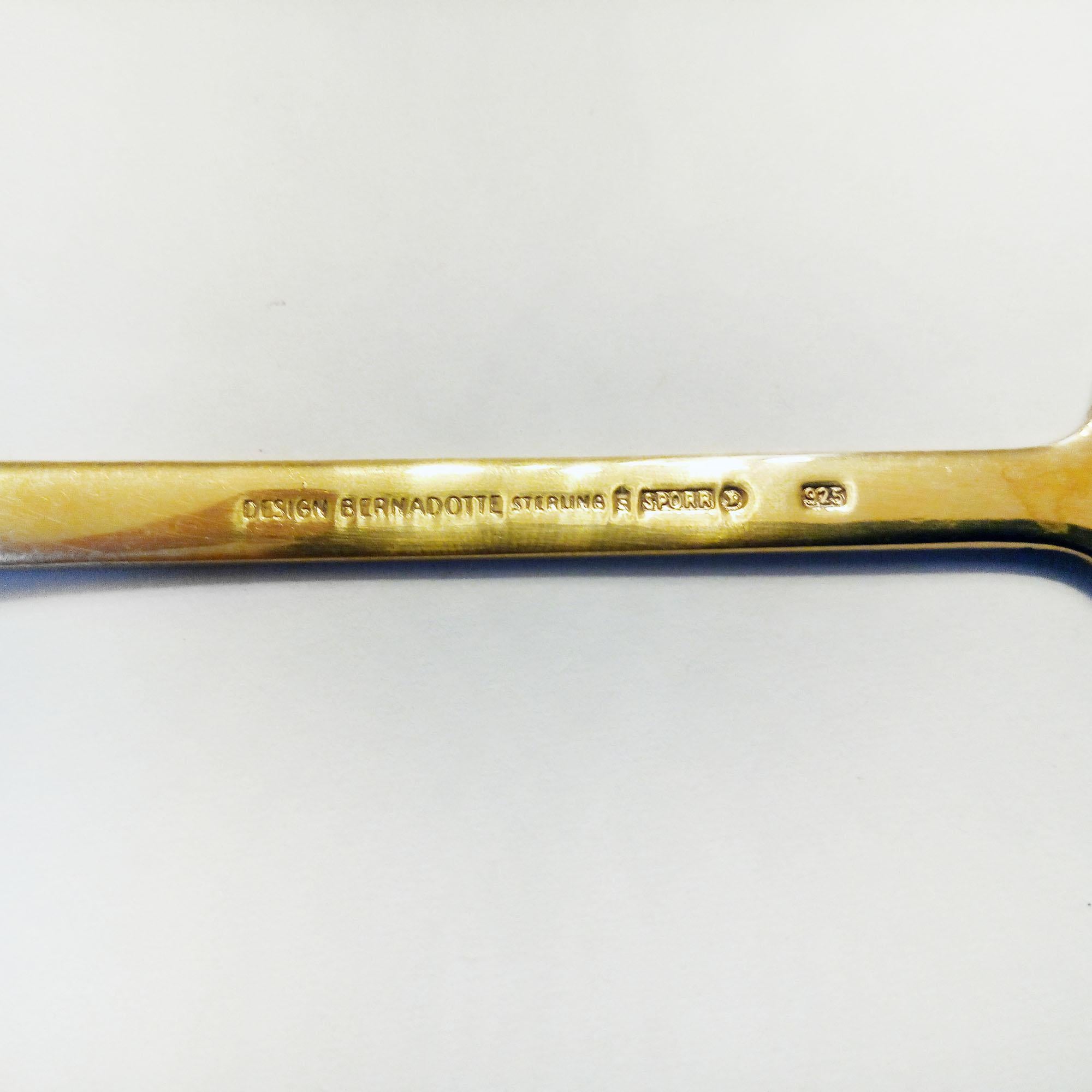 Jahreslöffel aus vergoldetem Silber Bernadotte 1978  (Ende des 20. Jahrhunderts) im Angebot