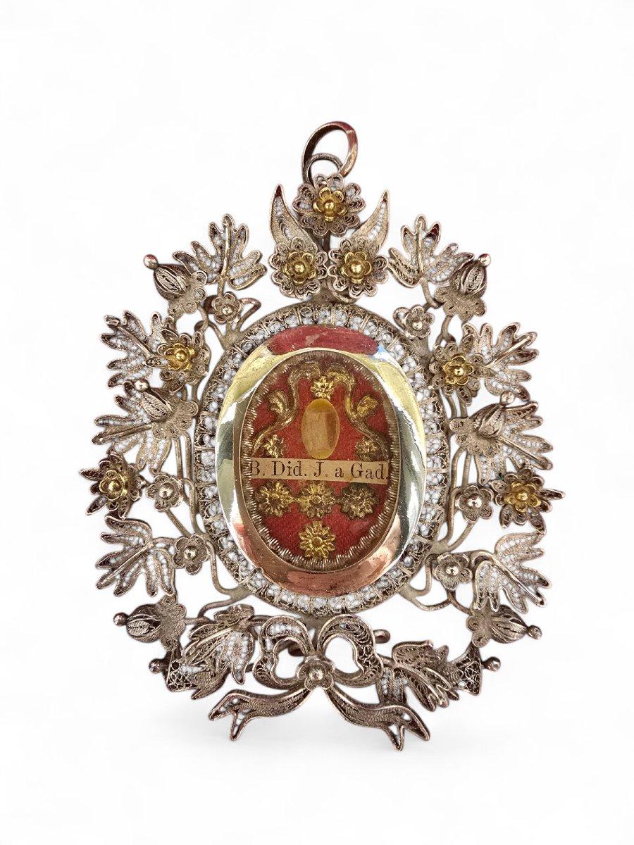Reliquaire en argent doré - 19e siècle Bon état - En vente à Madrid, ES