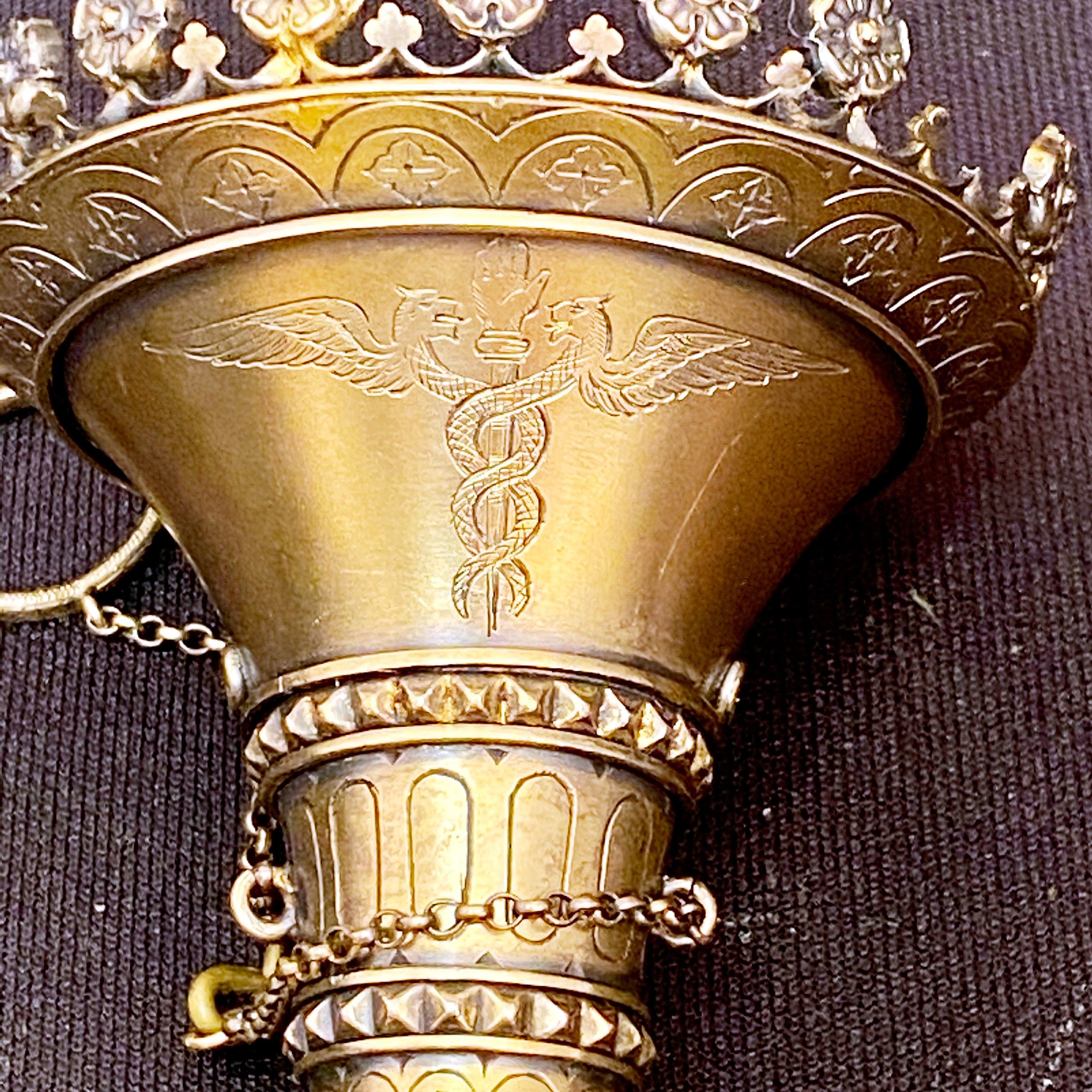 English Gilt Silver Victorian Posey Holder For Sale