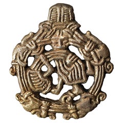 Antique Gilt Silver Viking Pendant, 10th-11th Century
