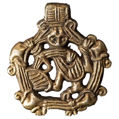 Antique Gilt Silver Viking Pendant, 10th-11th Century Origin, Viking Inhabited Area