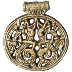 Antique Gilt Silver Viking Pendant, 9th-10th Century