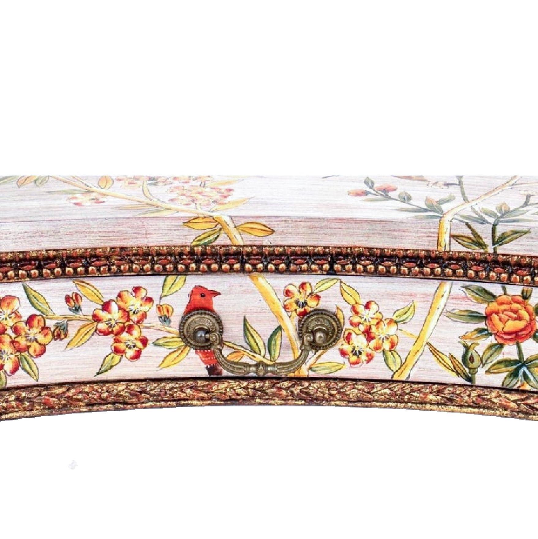Gilt, Silvered and Hand Painted Kidney Dressing Table, Desk, Louis XVI Manner 1
