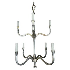 Lampadario in metallo argentato con foglia metallica di Miamar Home