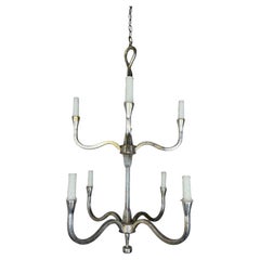 Lampadario in metallo argentato con foglia metallica di Miamar Home