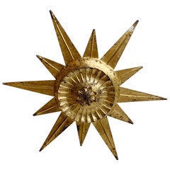 Gilt Spanish Sunburst Light, 1950’S