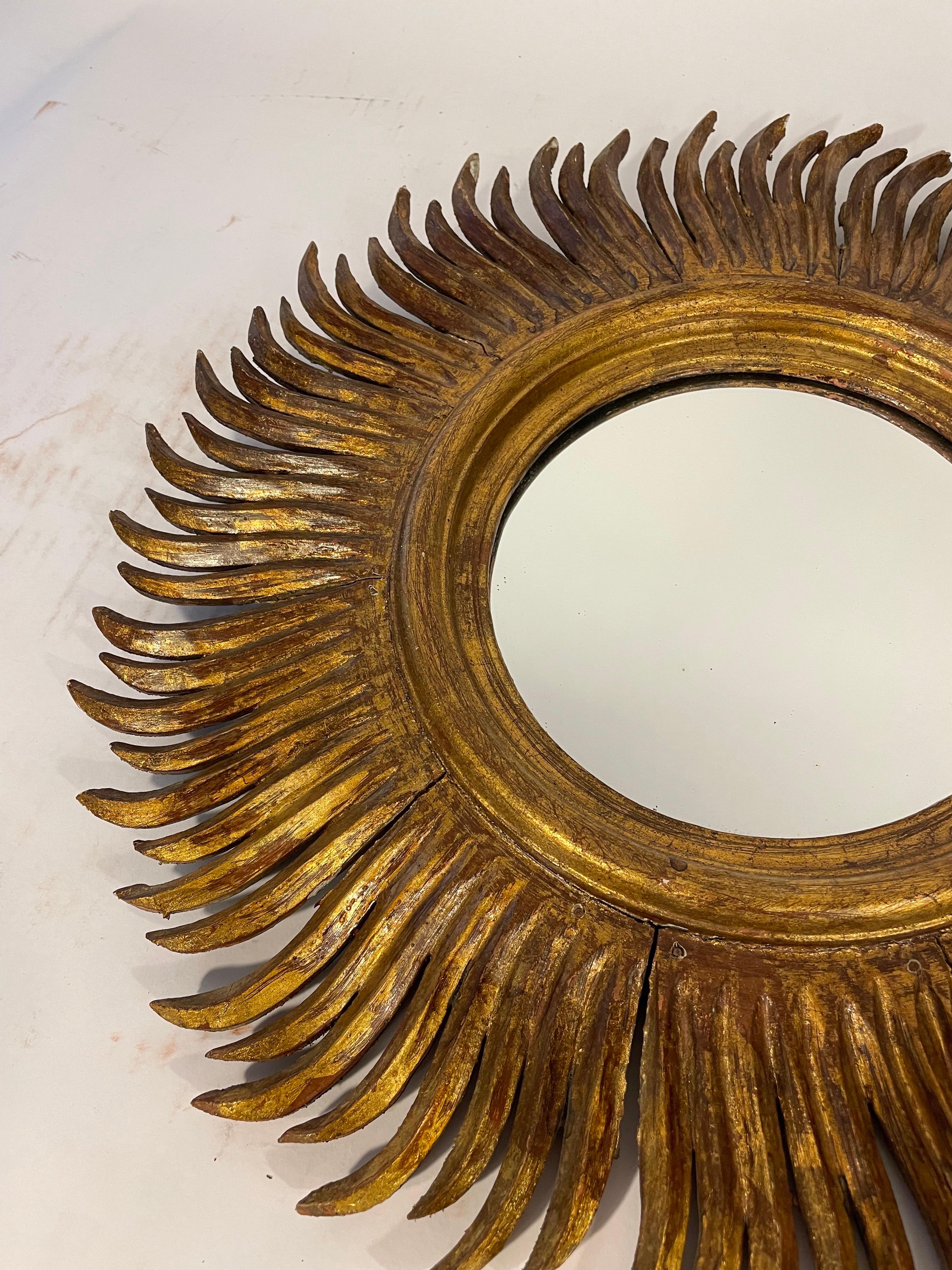 Spanish Gilt starburst mirror For Sale