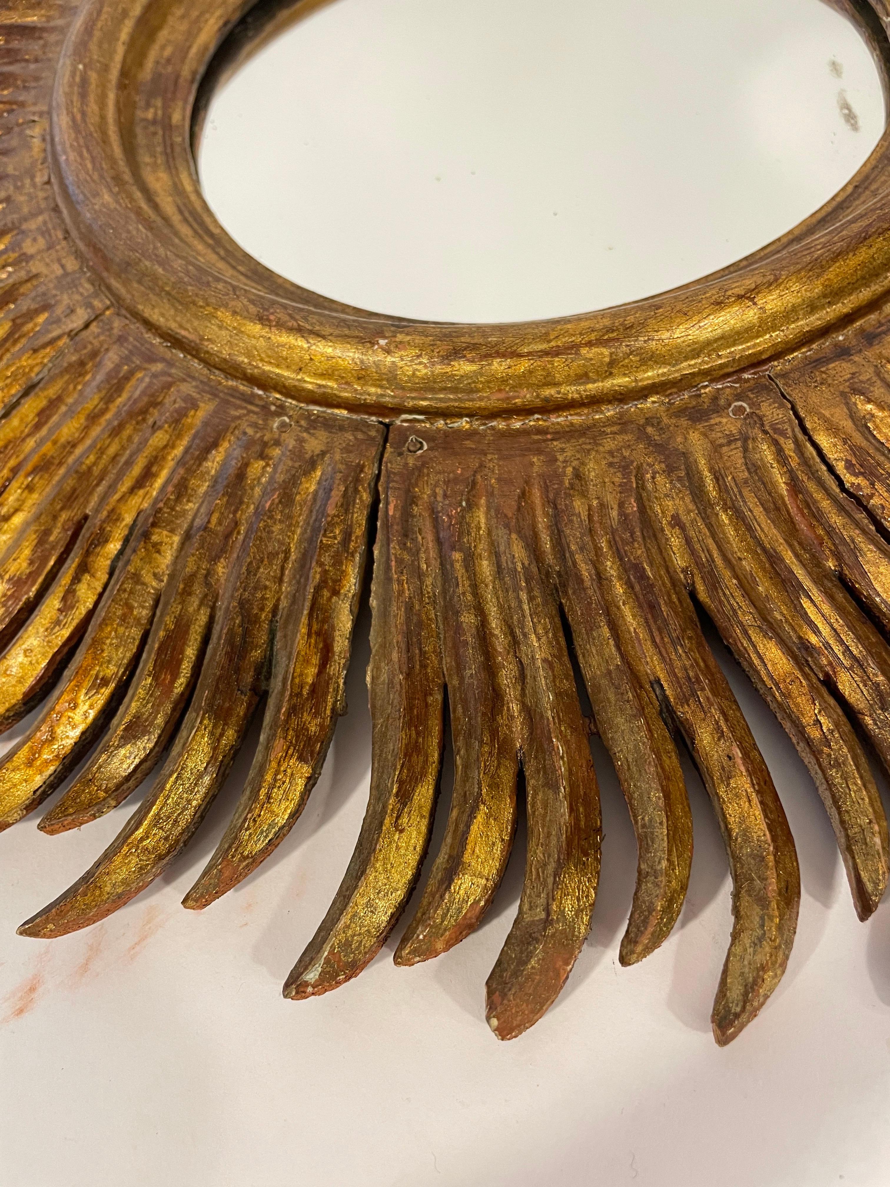 20th Century Gilt starburst mirror For Sale