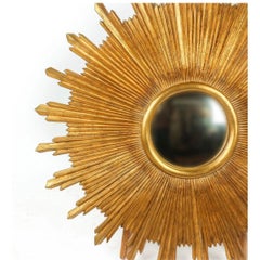 Gilt Starburst Mirror With Convex Center
