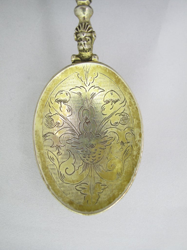 Gilt Sterling Silver Female Knop Spoon John Quick Quycke Barnstaple