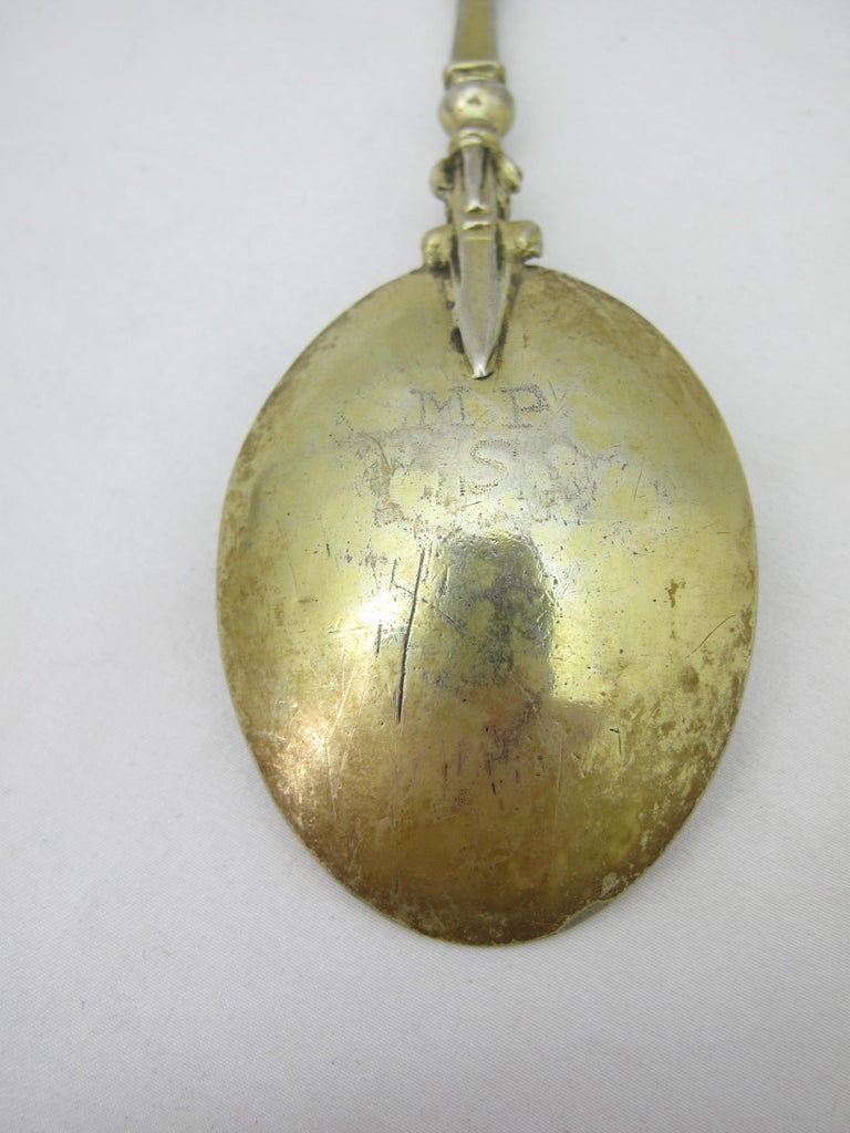 Gilt Sterling Silver Female Knop Spoon John Quick Quycke Barnstaple