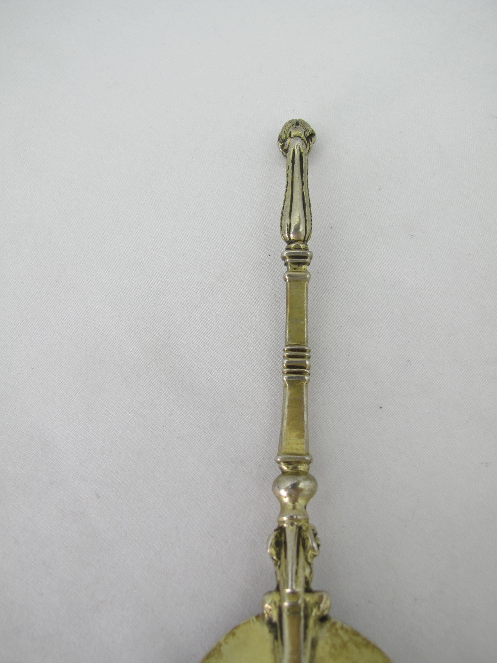 Gilt Sterling Silver Female Knop Spoon John Quick Quycke Barnstaple, circa 1610 For Sale 3