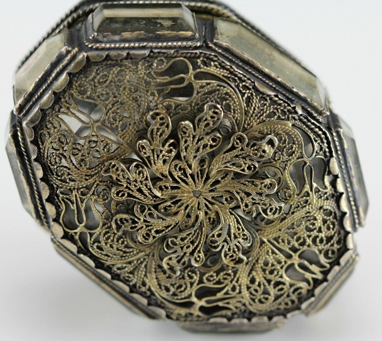Doré Bijoux en filigrane en argent doré Aquarelles miniatures, 19 siècle en vente