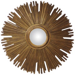Gilt Sunburst Convex Mirror