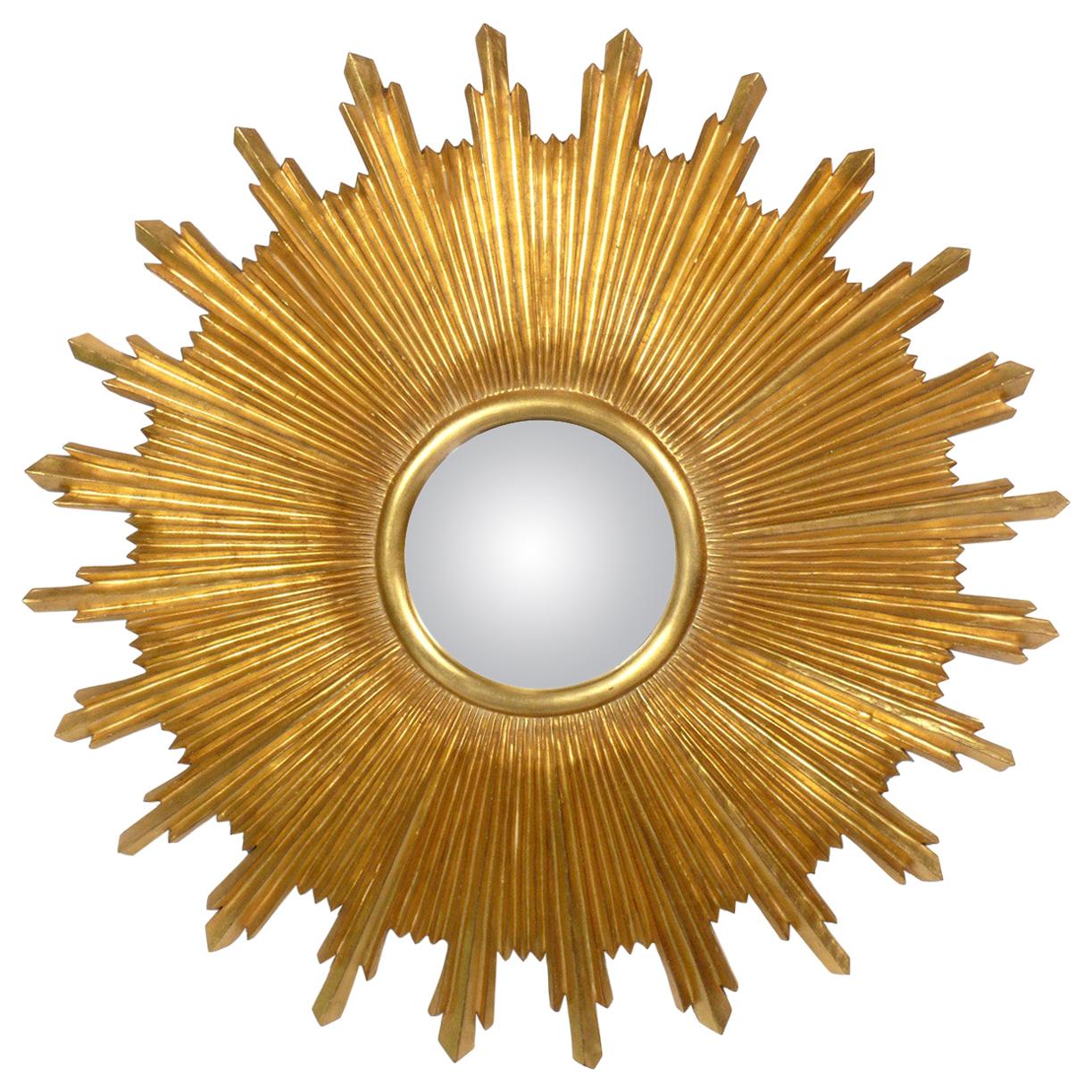 Miroir convexe en bronze doré