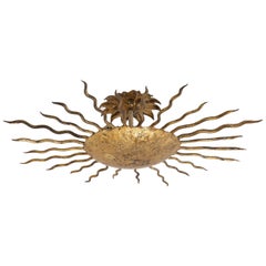 Vergoldete Sunburst Flush Mount Lights