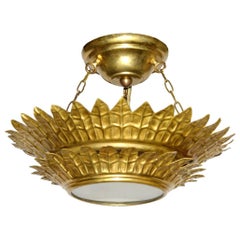 Set vergoldeter Sonnenschliff-Leuchten, einzeln verkauft