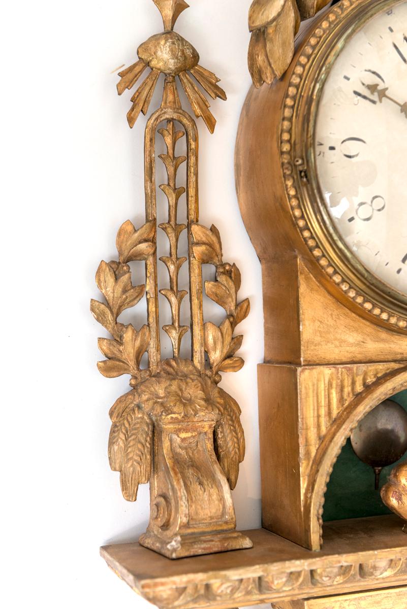 Gilt Swedish Cartel Wall Clock For Sale 3