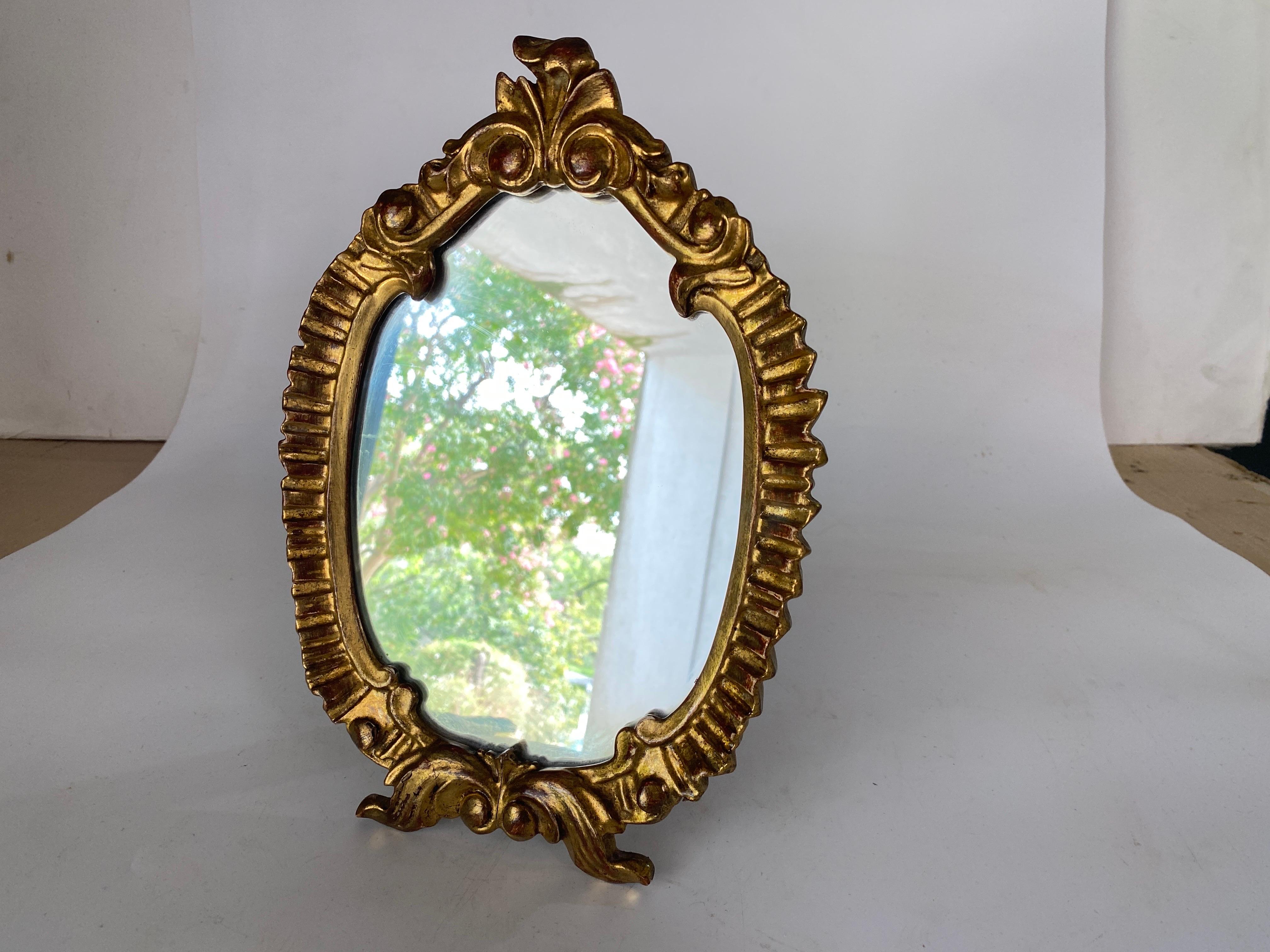 Gilt table Mirror in Wood Old Patina, France 19th Century For Sale 5