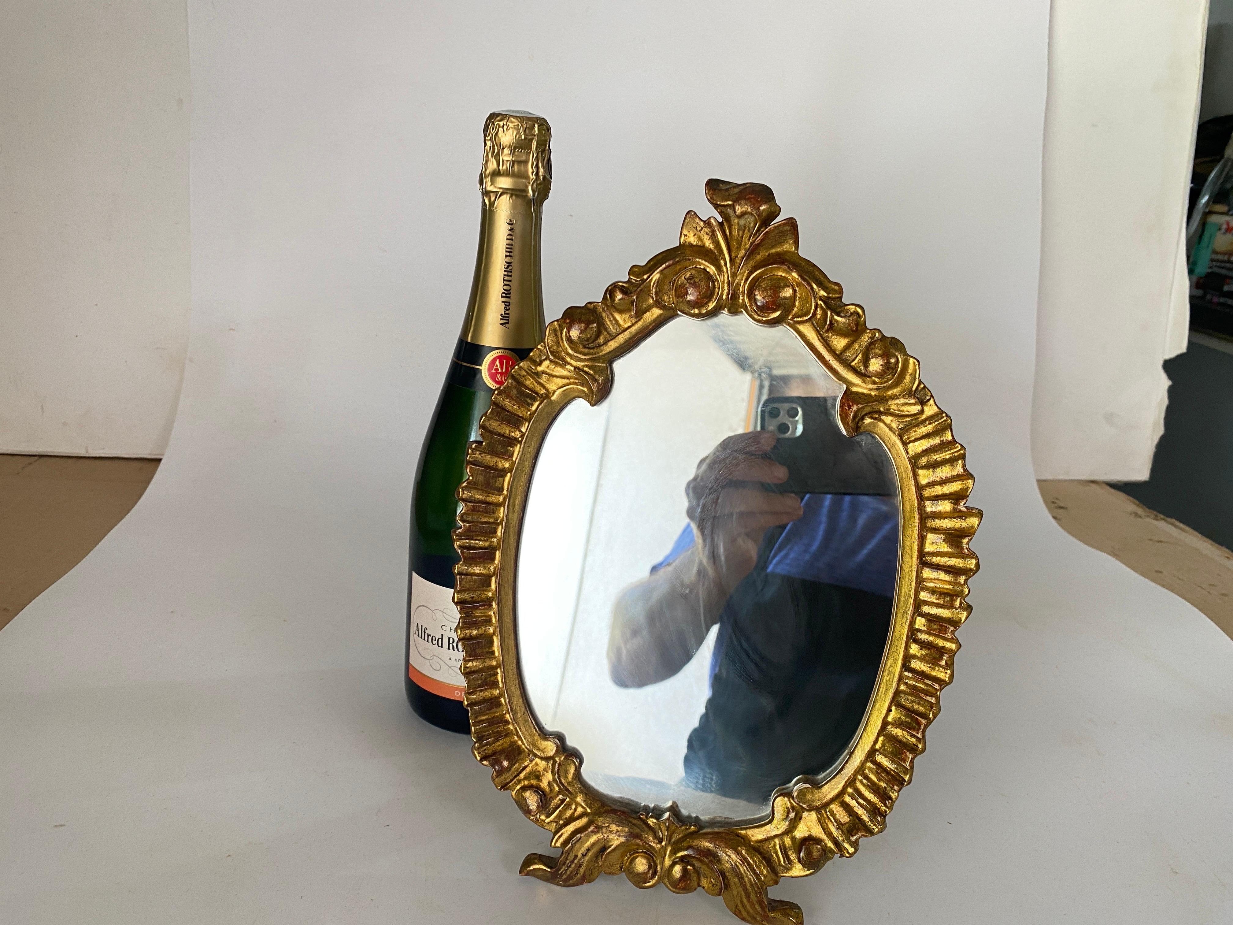 Miroir de table doré en Wood Patina, France 19ème siècle en vente 4