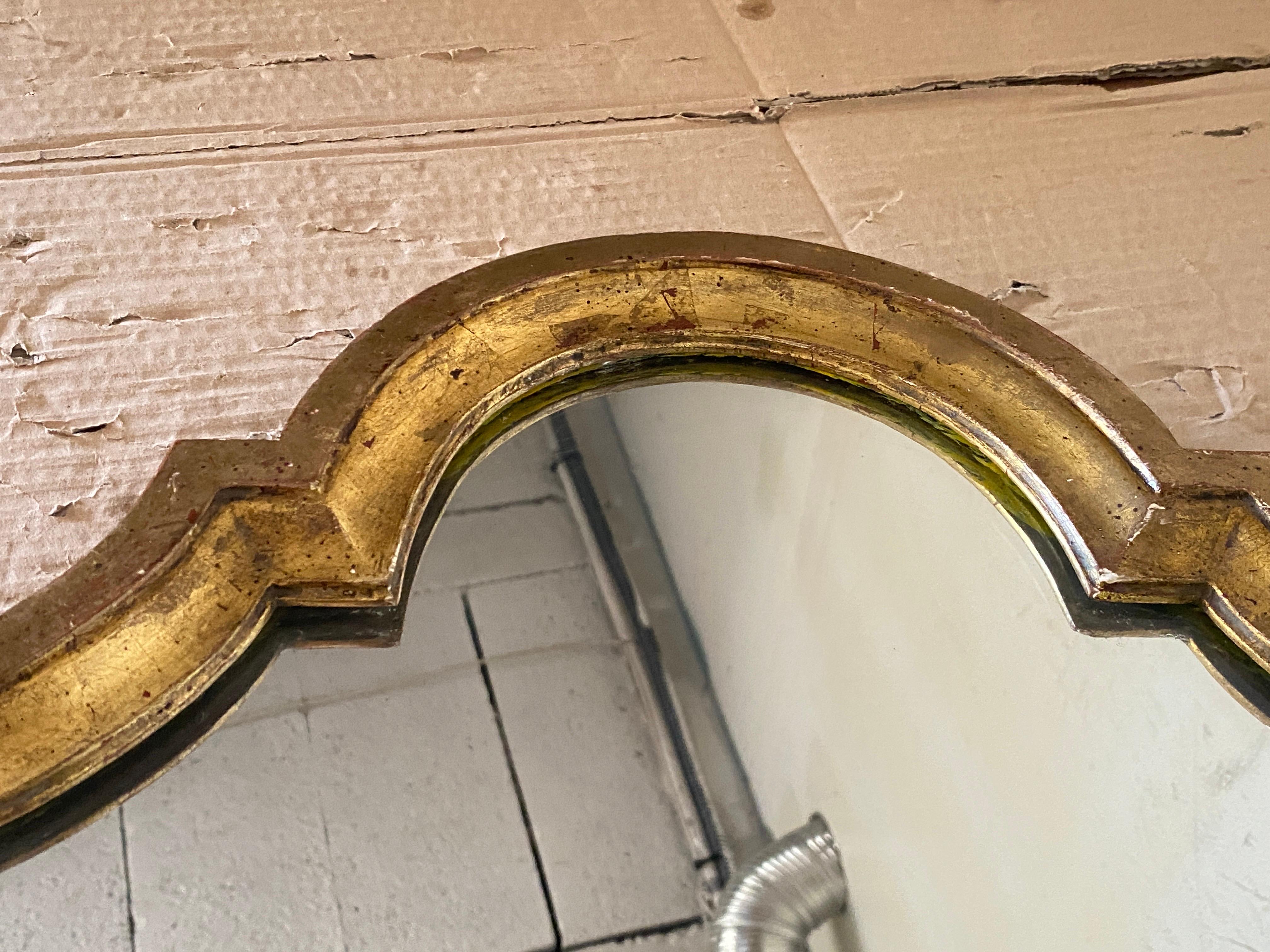 Gilt Wall Mirror in Wood Old Patina France 19th Century For Sale 1