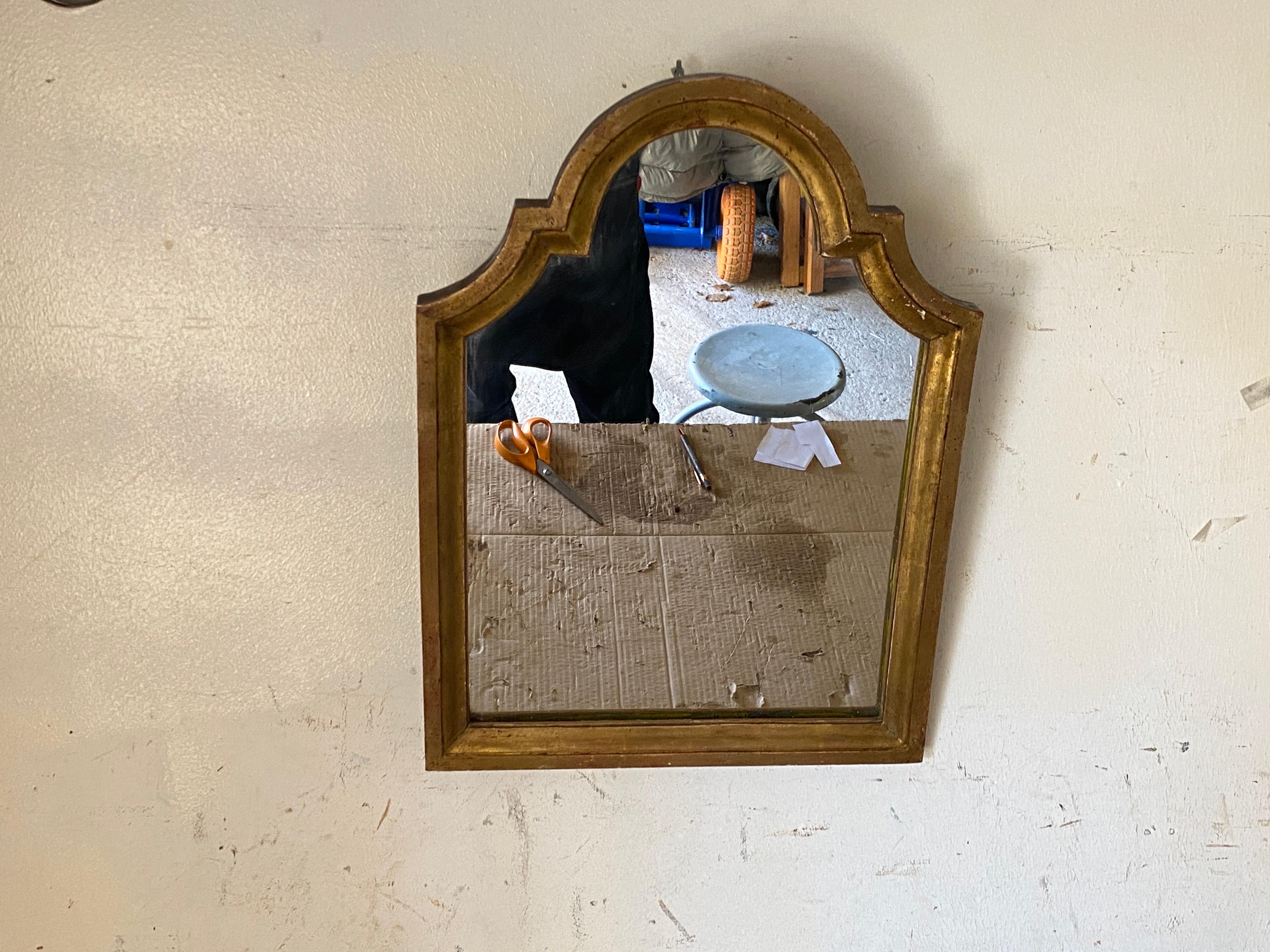 Gilt Wall Mirror in Wood Old Patina France 19th Century For Sale 2