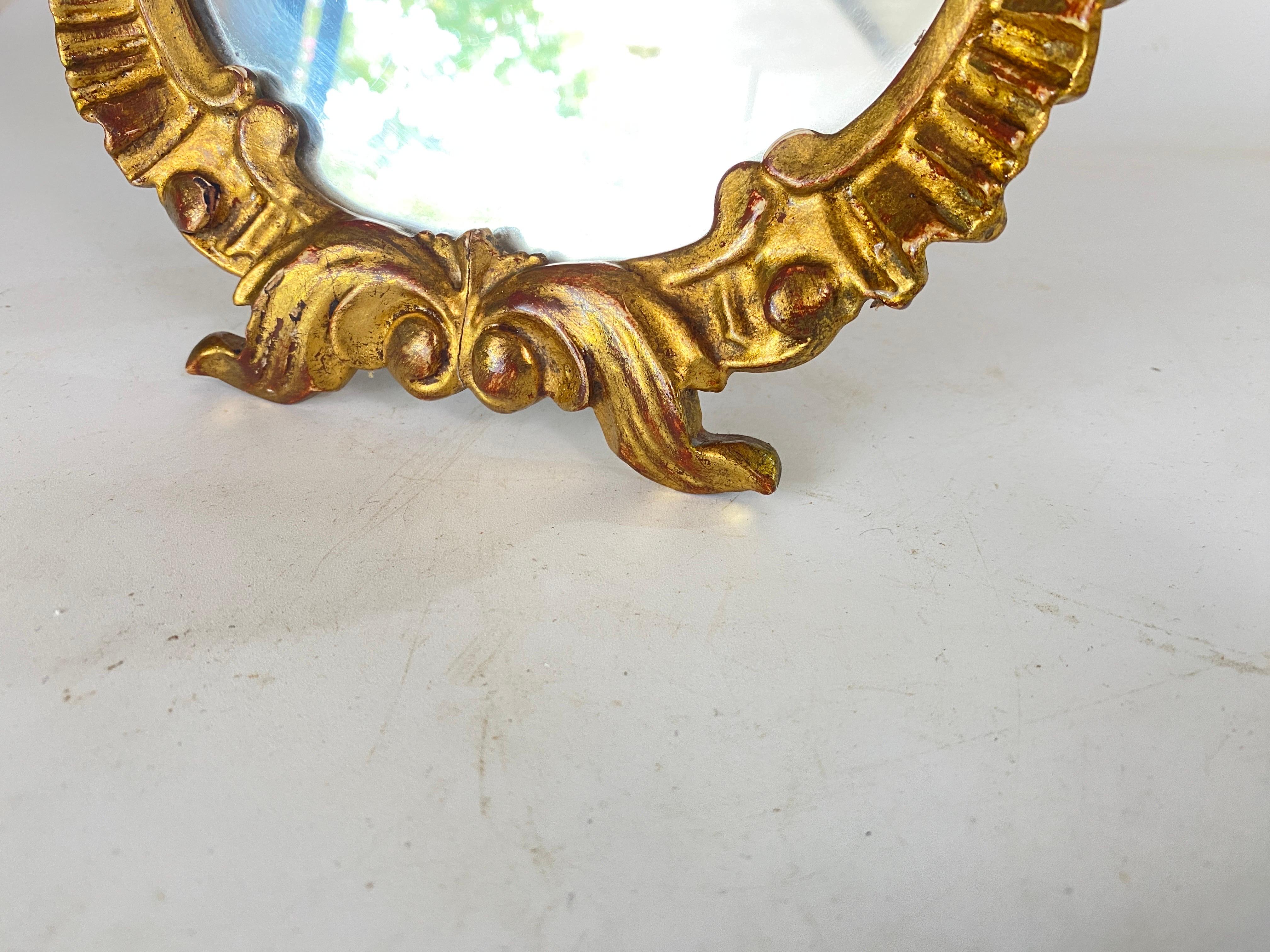 Gilt table Mirror in Wood Old Patina, France 19th Century For Sale 3