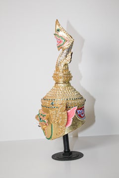 Gilt Thai Demon Mask Dance Headdress Crown