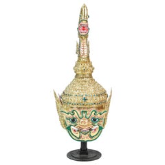 Gilt Thai Demon Mask Dance Headdress Crown