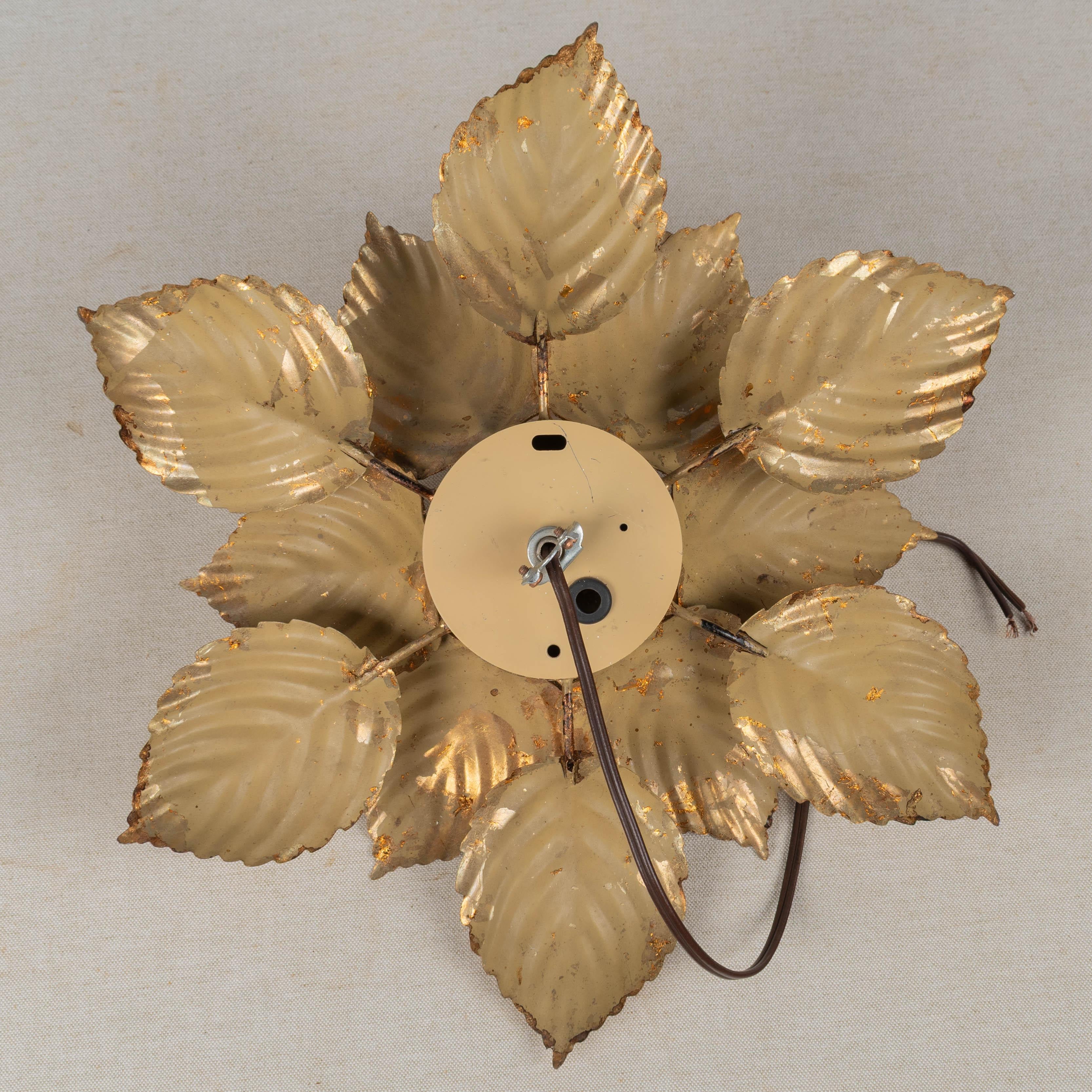 Gilt Tôle Ceiling Light or Wall Sconce In Good Condition For Sale In Winter Park, FL