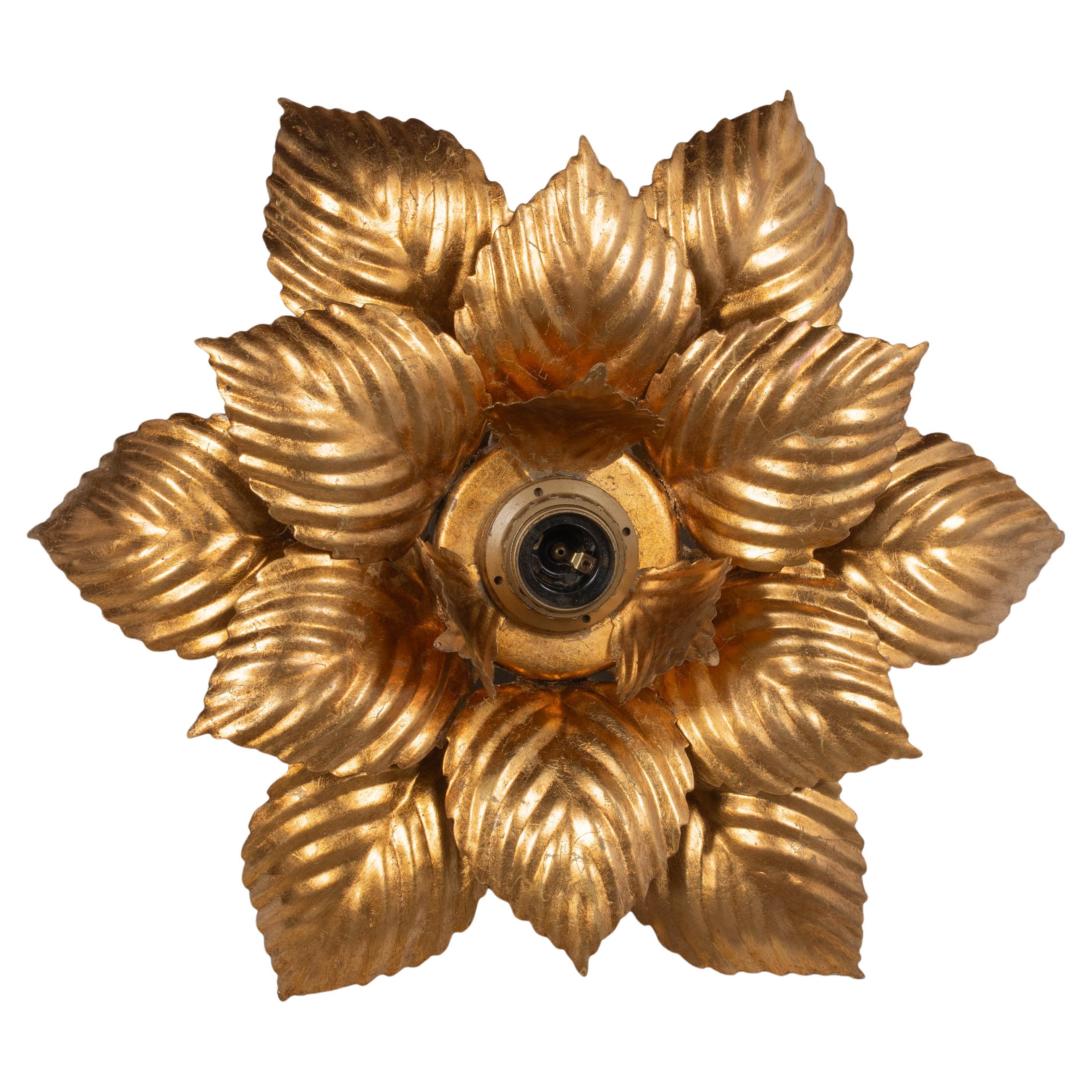 Gilt Tôle Ceiling Light or Wall Sconce For Sale
