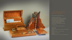 Gilt Tooled Leather Desk Accessories Italian or French, 20th Century