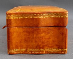 Gilt-Tooled Leather Jewelry Box