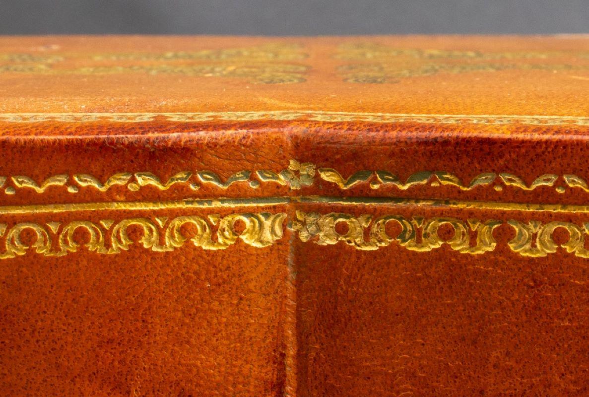 20th Century Gilt-Tooled Leather Jewelry Box
