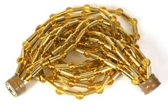 Gilt Tube and Citrine Bead Necklace