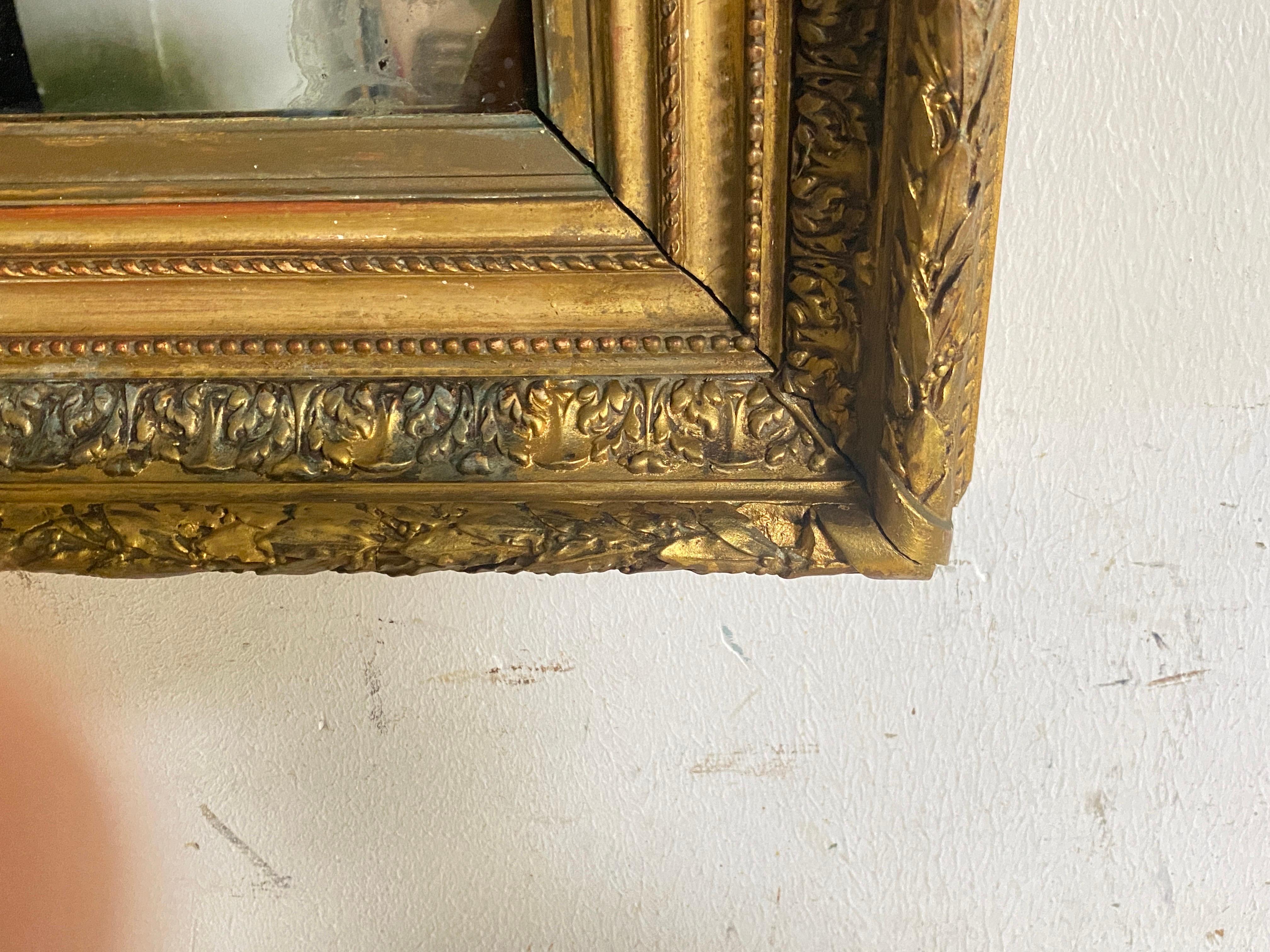 Gilt Wall Mirror in Wood Old Patina France 19th Century For Sale 10