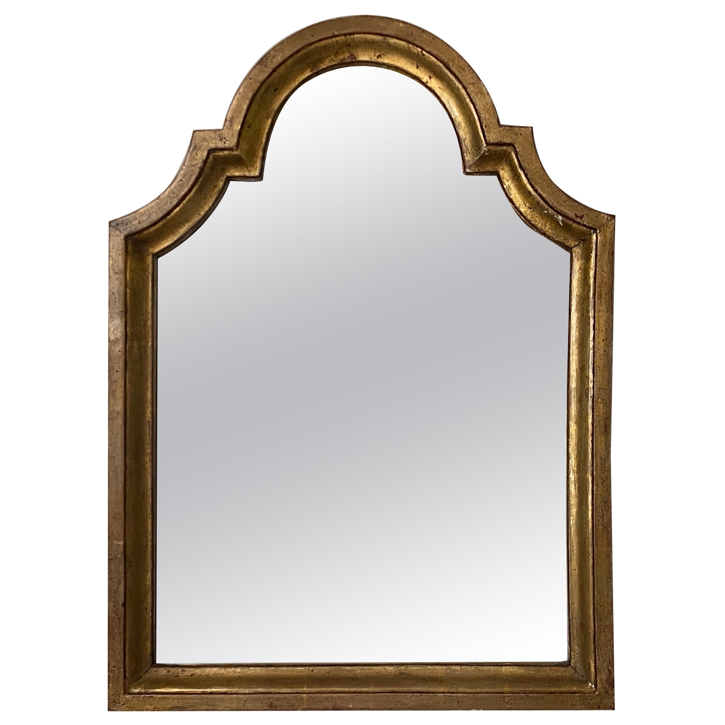 Espejo de Pared Dorado en Madera Patina Antigua Francia Siglo XIX