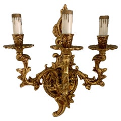 Used Gilt Wall Sconce with three Lights